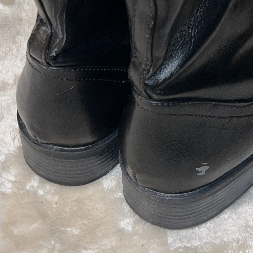 WHITE MOUNTAIN 👢 TALL OVER-THE-KNEE BLACK FAUX LEATHER VEGAN BOOTS Women 11 - Picture 8 of 15
